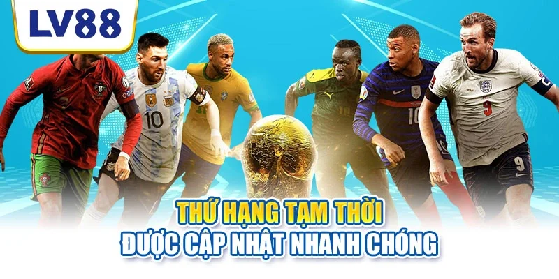 Thứ hạng tạm thời được cập nhật nhanh chóng